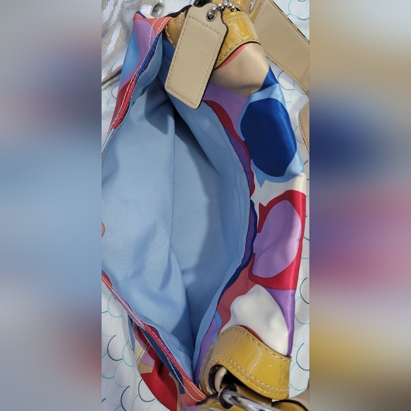 Coach Colorful Print Satin Hobo Bag - Picture 6 of 9